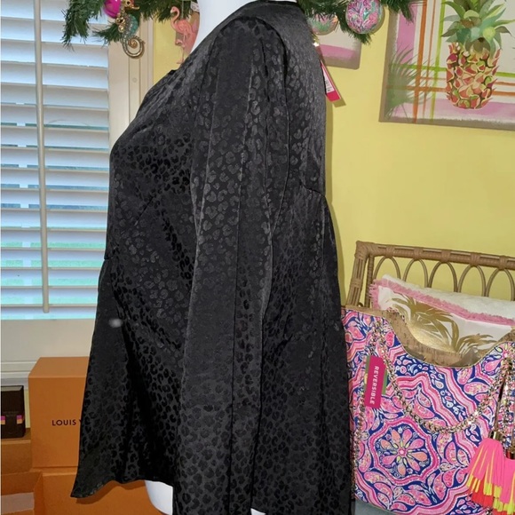 Lilly Pulitzer NWT Hensley Leopard Jacquard Top Onyx $128 Size XXS - Picture 10 of 11